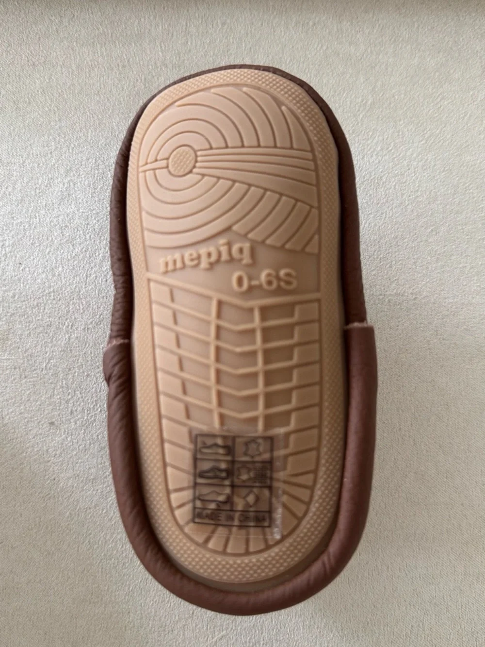 Mepiq Brown Genuine Leather Baby Moccasins Shoes 0-6M Soft Sole